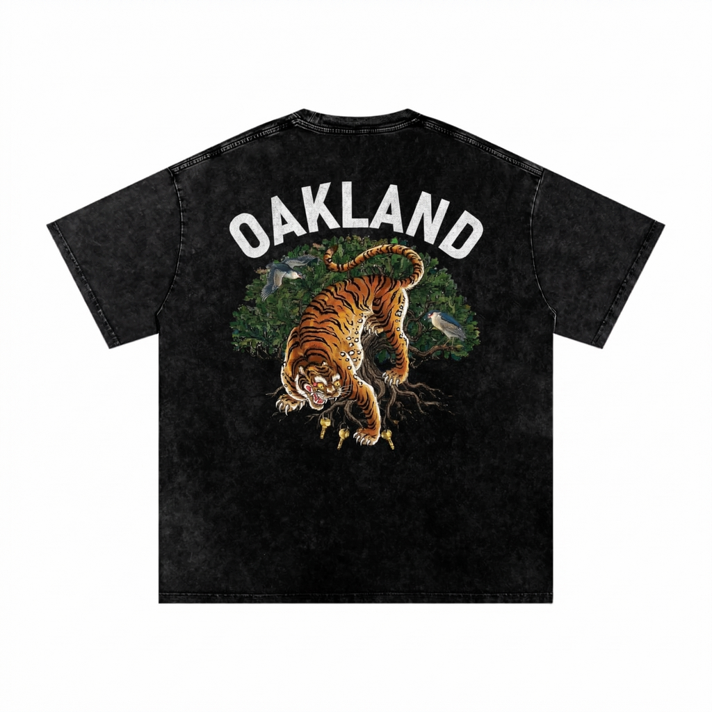 Vintage Washed Oakland Tiger Black