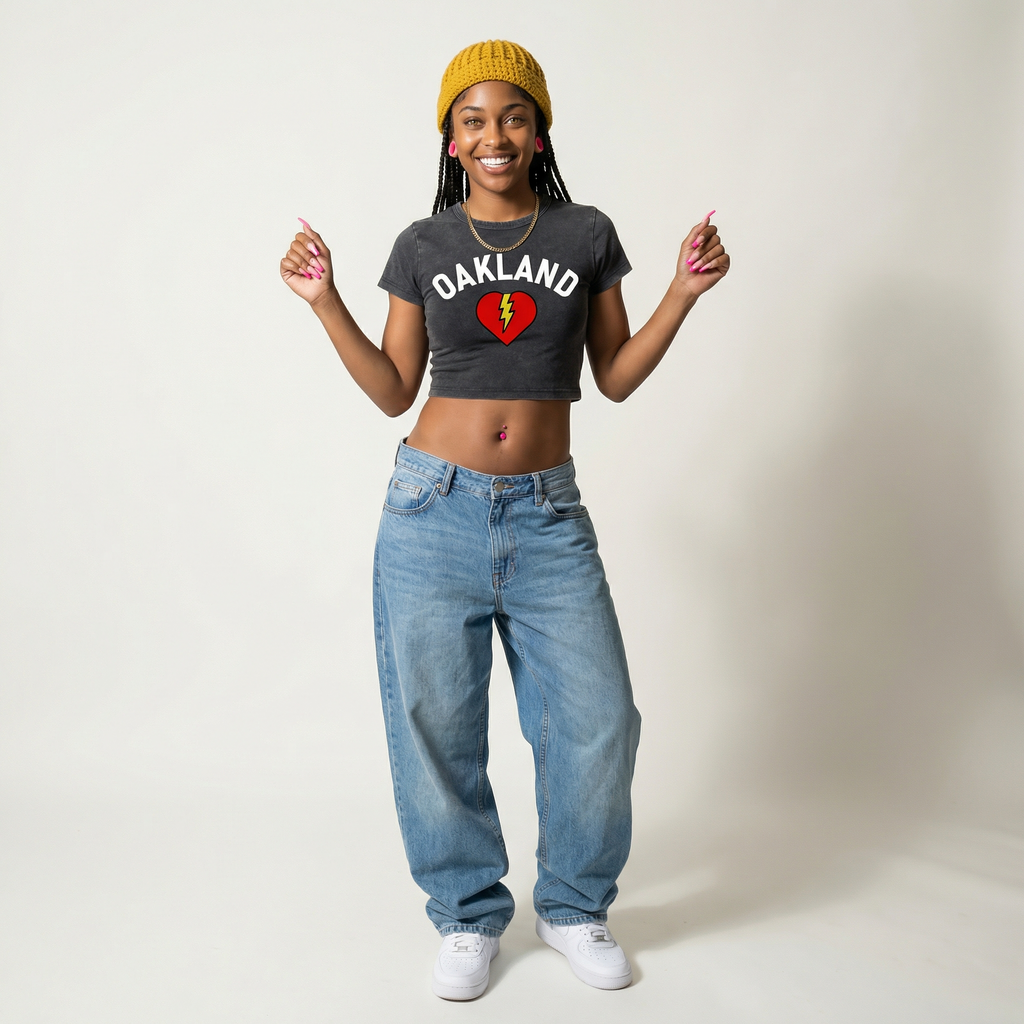 Oakland Snow Washed Crop Top