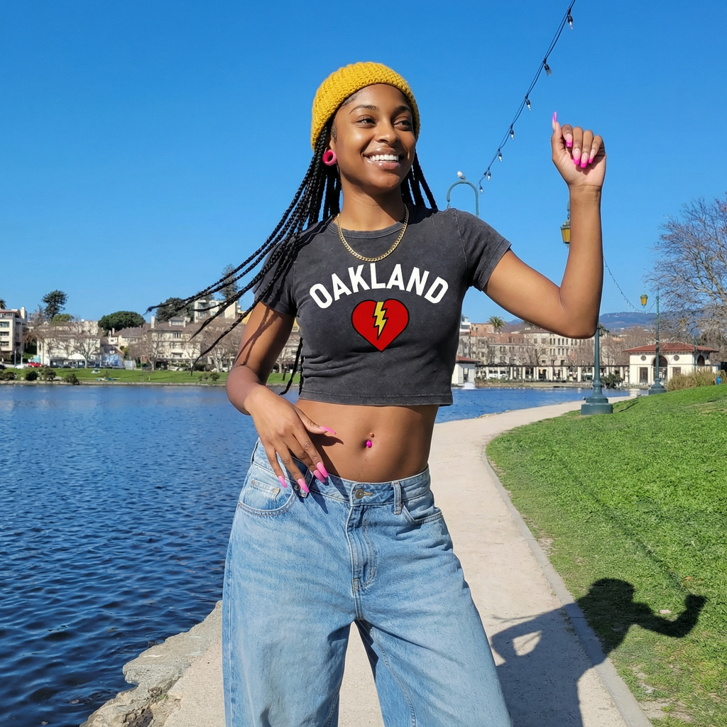 Oakland Snow Washed Crop Top